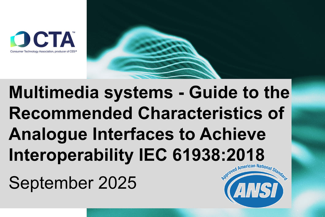 Multimedia systems - Guide to the Recommended Characteristics of Analogue Interfaces