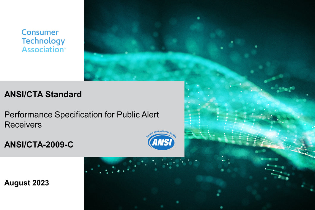 Performance Specification for Public Alert Receivers (ANSI/CTA-2009-C)